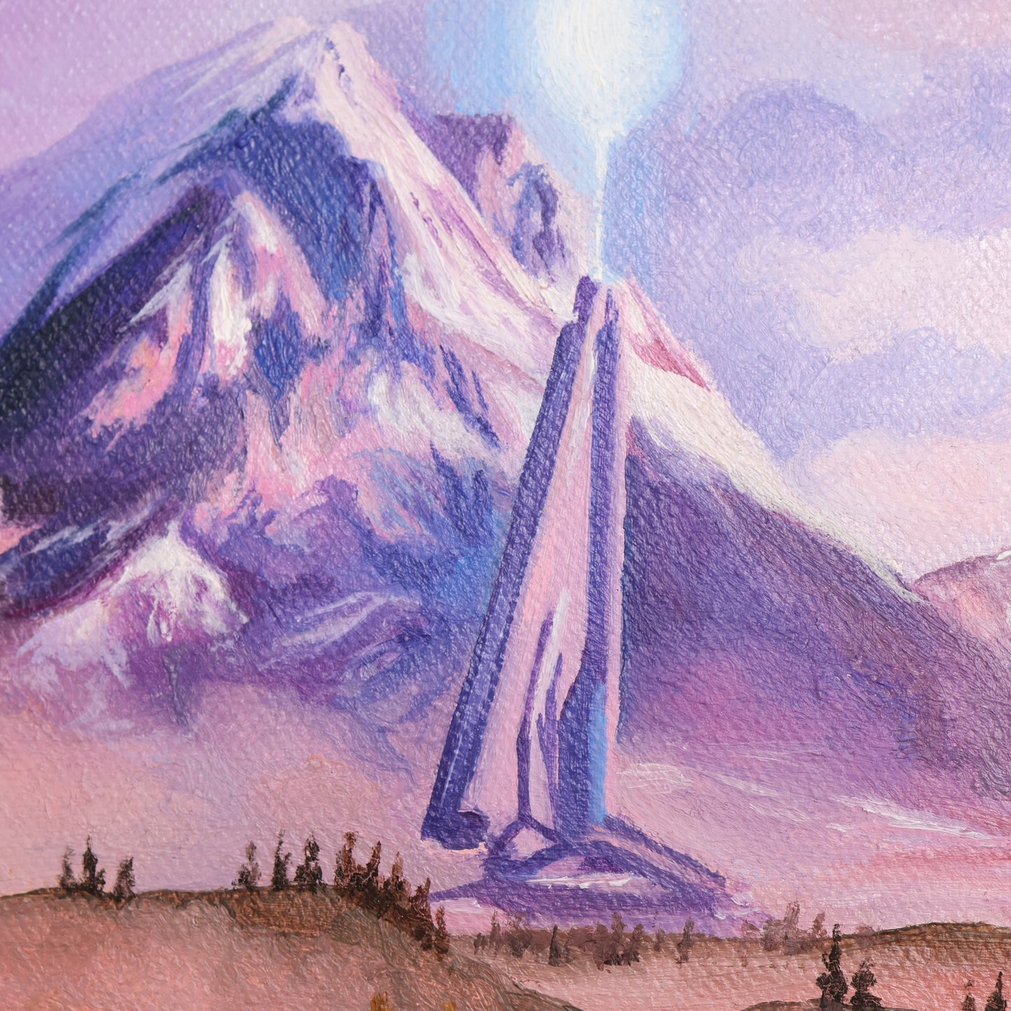 Closeup of Zeta Halo oil painting by Entransing